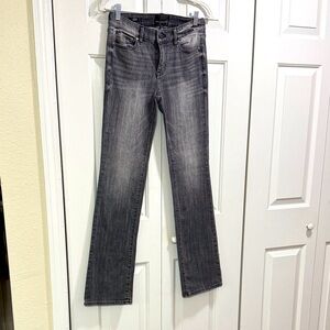 White House Black Market Black Faded Boot Cut Mid Rise Jeans